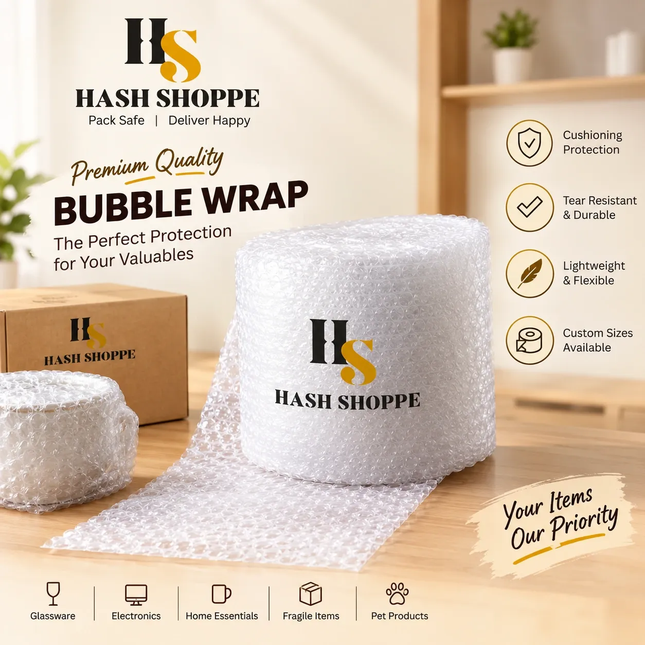 Hash Shoppe Air Bubble Wrap - 5 Metre Length, 2 Feet Width