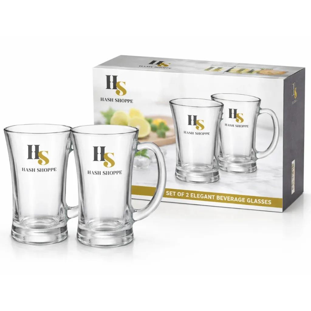 Hash Shoppe 320 Ml Elegant Beverage Glass (Pack of 2)