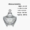 Hash Shoppe 210 ML Glass Bowl with Secure Lid – Ideal for Kitchen & Dining - Pack of 1